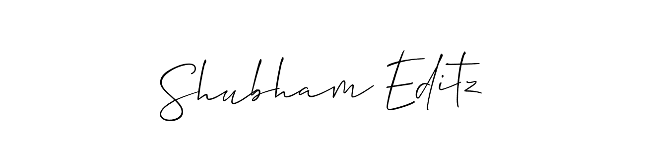 You should practise on your own different ways (Allison_Script) to write your name (Shubham Editz) in signature. don't let someone else do it for you. Shubham Editz signature style 2 images and pictures png