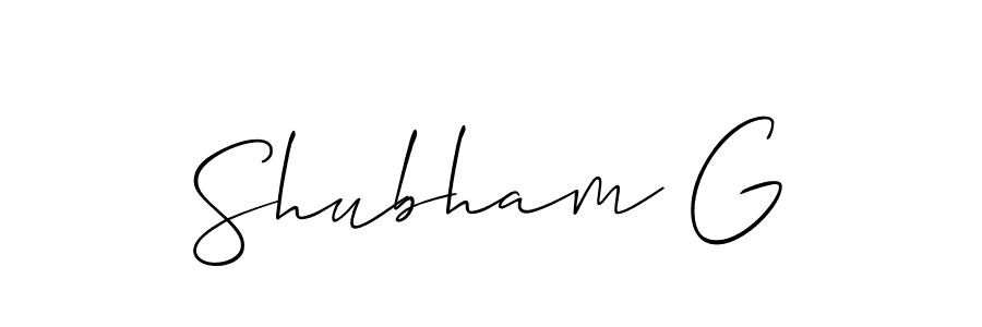 Design your own signature with our free online signature maker. With this signature software, you can create a handwritten (Allison_Script) signature for name Shubham G. Shubham G signature style 2 images and pictures png