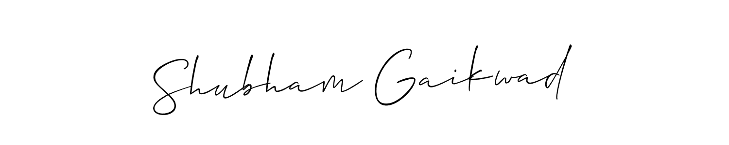 Use a signature maker to create a handwritten signature online. With this signature software, you can design (Allison_Script) your own signature for name Shubham Gaikwad. Shubham Gaikwad signature style 2 images and pictures png