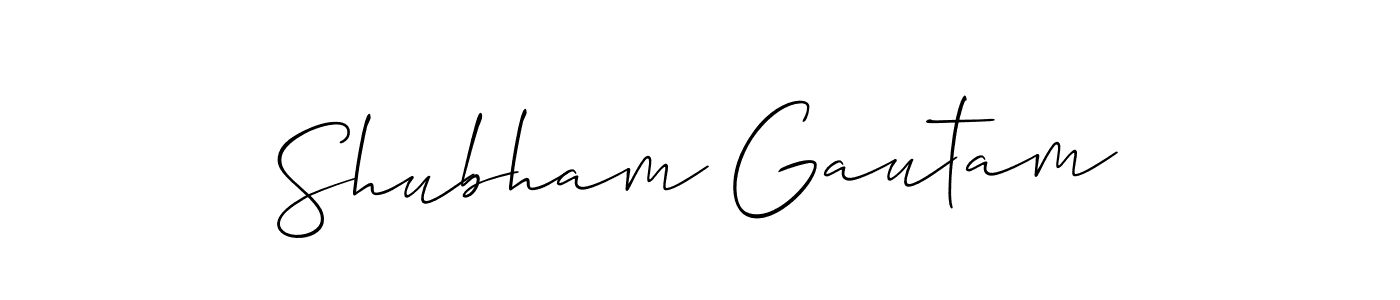 You should practise on your own different ways (Allison_Script) to write your name (Shubham Gautam) in signature. don't let someone else do it for you. Shubham Gautam signature style 2 images and pictures png