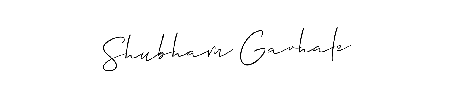 How to make Shubham Gavhale name signature. Use Allison_Script style for creating short signs online. This is the latest handwritten sign. Shubham Gavhale signature style 2 images and pictures png