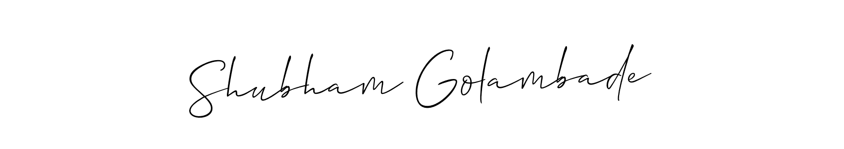 How to Draw Shubham Golambade signature style? Allison_Script is a latest design signature styles for name Shubham Golambade. Shubham Golambade signature style 2 images and pictures png