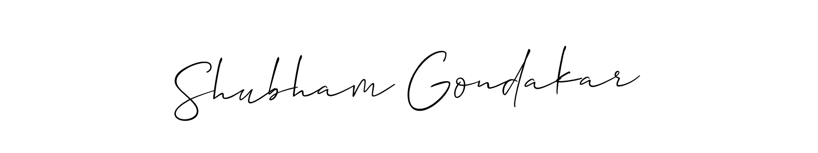 Also You can easily find your signature by using the search form. We will create Shubham Gondakar name handwritten signature images for you free of cost using Allison_Script sign style. Shubham Gondakar signature style 2 images and pictures png