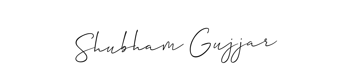 Use a signature maker to create a handwritten signature online. With this signature software, you can design (Allison_Script) your own signature for name Shubham Gujjar. Shubham Gujjar signature style 2 images and pictures png