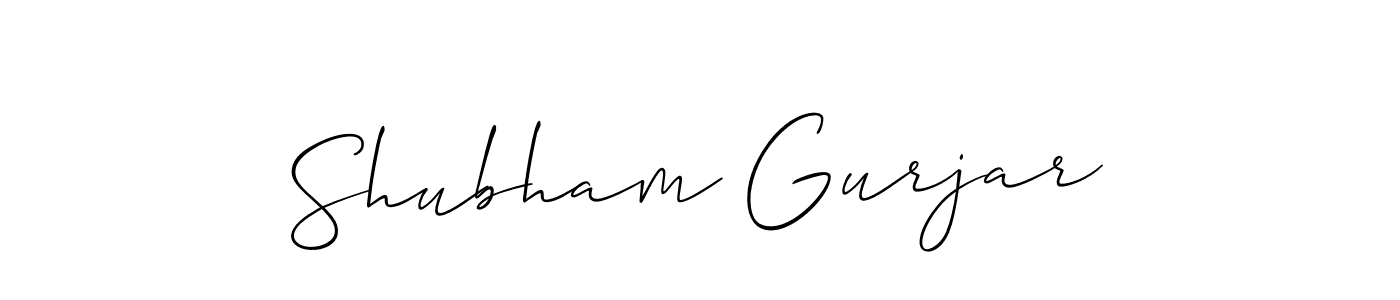 Also we have Shubham Gurjar name is the best signature style. Create professional handwritten signature collection using Allison_Script autograph style. Shubham Gurjar signature style 2 images and pictures png