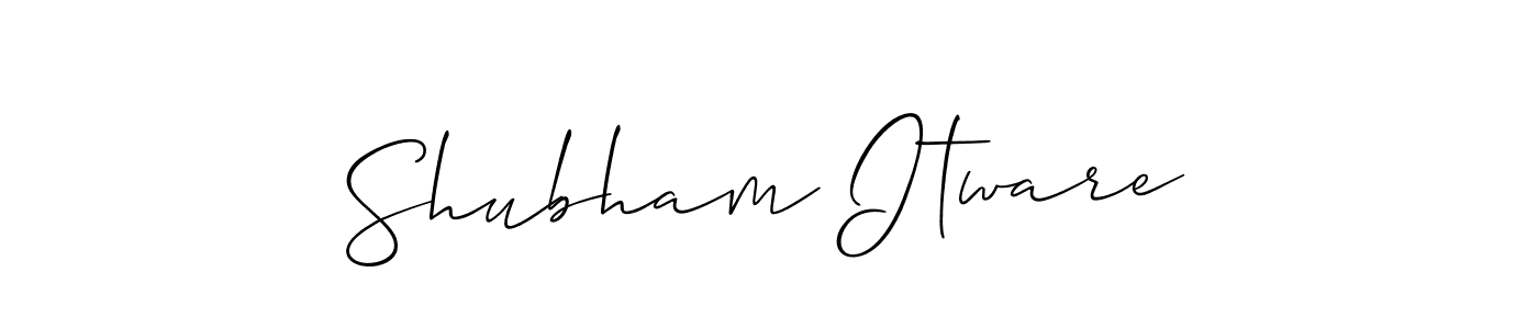 Also we have Shubham Itware name is the best signature style. Create professional handwritten signature collection using Allison_Script autograph style. Shubham Itware signature style 2 images and pictures png