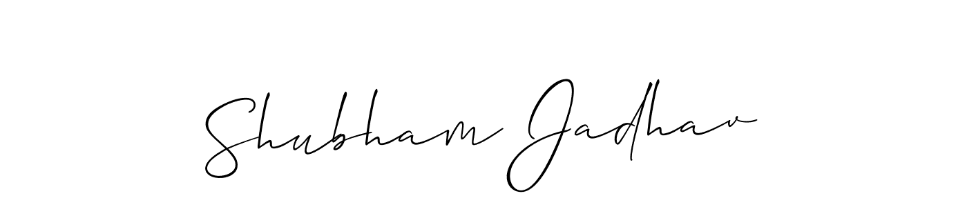 How to make Shubham Jadhav name signature. Use Allison_Script style for creating short signs online. This is the latest handwritten sign. Shubham Jadhav signature style 2 images and pictures png