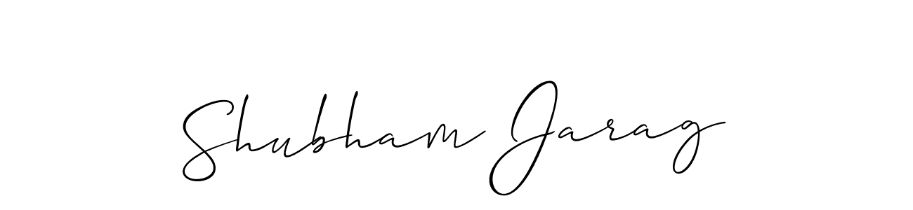 Shubham Jarag stylish signature style. Best Handwritten Sign (Allison_Script) for my name. Handwritten Signature Collection Ideas for my name Shubham Jarag. Shubham Jarag signature style 2 images and pictures png