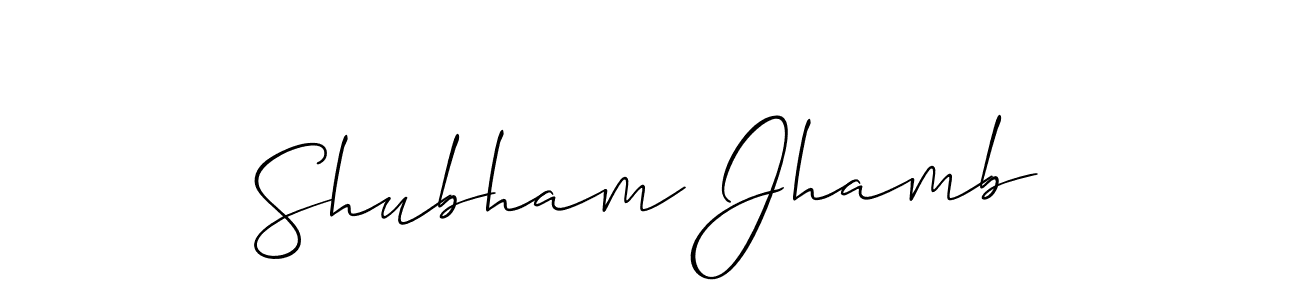 Use a signature maker to create a handwritten signature online. With this signature software, you can design (Allison_Script) your own signature for name Shubham Jhamb. Shubham Jhamb signature style 2 images and pictures png