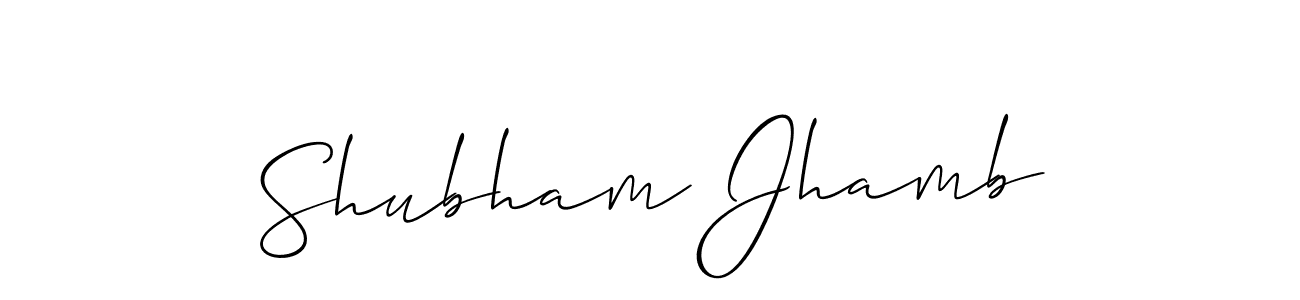 Use a signature maker to create a handwritten signature online. With this signature software, you can design (Allison_Script) your own signature for name Shubham Jhamb. Shubham Jhamb signature style 2 images and pictures png