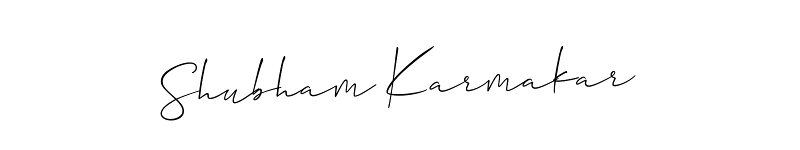 The best way (Allison_Script) to make a short signature is to pick only two or three words in your name. The name Shubham Karmakar include a total of six letters. For converting this name. Shubham Karmakar signature style 2 images and pictures png