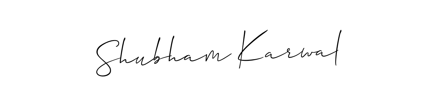 Make a beautiful signature design for name Shubham Karwal. With this signature (Allison_Script) style, you can create a handwritten signature for free. Shubham Karwal signature style 2 images and pictures png