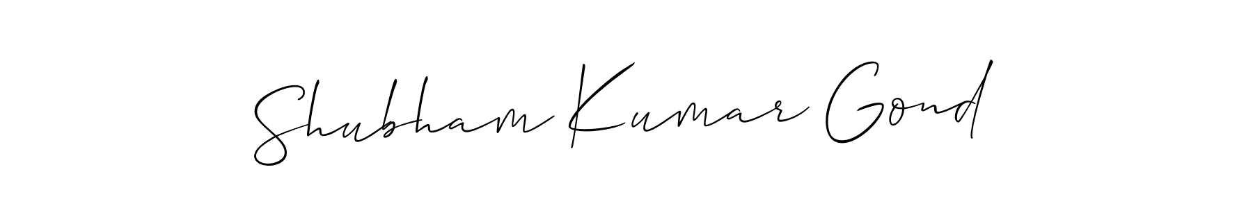 Allison_Script is a professional signature style that is perfect for those who want to add a touch of class to their signature. It is also a great choice for those who want to make their signature more unique. Get Shubham Kumar Gond name to fancy signature for free. Shubham Kumar Gond signature style 2 images and pictures png