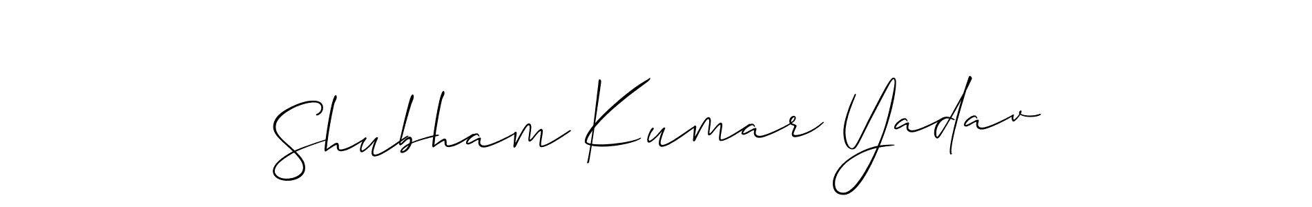 Make a beautiful signature design for name Shubham Kumar Yadav. With this signature (Allison_Script) style, you can create a handwritten signature for free. Shubham Kumar Yadav signature style 2 images and pictures png