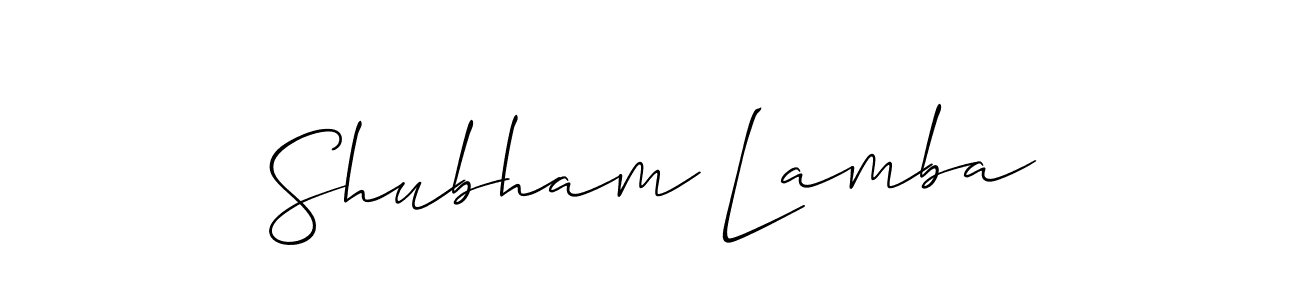 How to make Shubham Lamba signature? Allison_Script is a professional autograph style. Create handwritten signature for Shubham Lamba name. Shubham Lamba signature style 2 images and pictures png