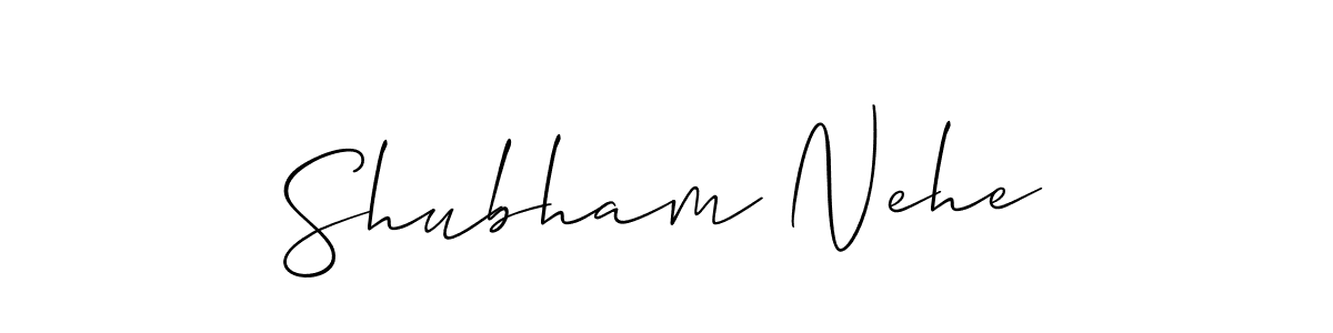 Also You can easily find your signature by using the search form. We will create Shubham Nehe name handwritten signature images for you free of cost using Allison_Script sign style. Shubham Nehe signature style 2 images and pictures png