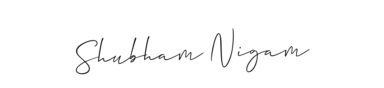 Make a short Shubham Nigam signature style. Manage your documents anywhere anytime using Allison_Script. Create and add eSignatures, submit forms, share and send files easily. Shubham Nigam signature style 2 images and pictures png