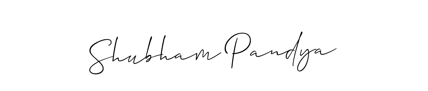 How to make Shubham Pandya name signature. Use Allison_Script style for creating short signs online. This is the latest handwritten sign. Shubham Pandya signature style 2 images and pictures png