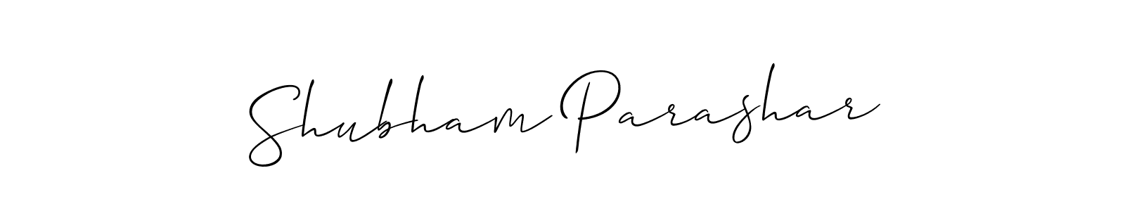 Allison_Script is a professional signature style that is perfect for those who want to add a touch of class to their signature. It is also a great choice for those who want to make their signature more unique. Get Shubham Parashar name to fancy signature for free. Shubham Parashar signature style 2 images and pictures png