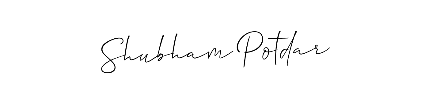 Create a beautiful signature design for name Shubham Potdar. With this signature (Allison_Script) fonts, you can make a handwritten signature for free. Shubham Potdar signature style 2 images and pictures png