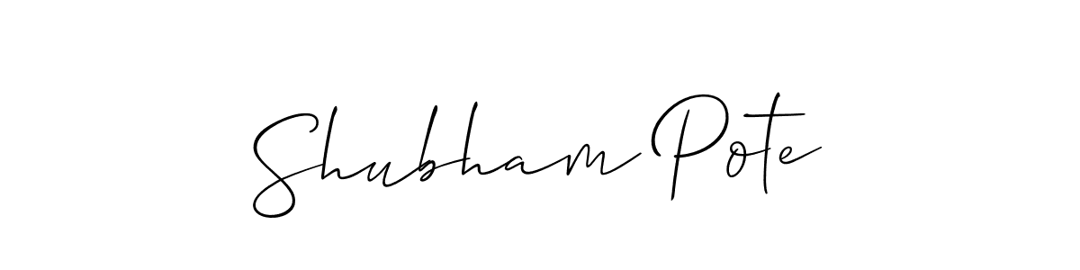 It looks lik you need a new signature style for name Shubham Pote. Design unique handwritten (Allison_Script) signature with our free signature maker in just a few clicks. Shubham Pote signature style 2 images and pictures png
