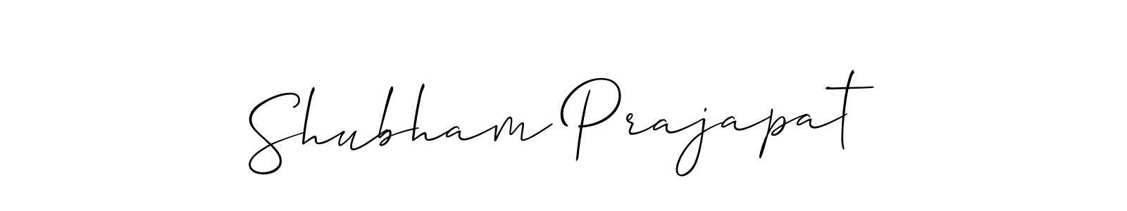 Create a beautiful signature design for name Shubham Prajapat. With this signature (Allison_Script) fonts, you can make a handwritten signature for free. Shubham Prajapat signature style 2 images and pictures png