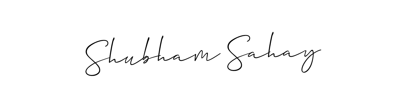 Allison_Script is a professional signature style that is perfect for those who want to add a touch of class to their signature. It is also a great choice for those who want to make their signature more unique. Get Shubham Sahay name to fancy signature for free. Shubham Sahay signature style 2 images and pictures png