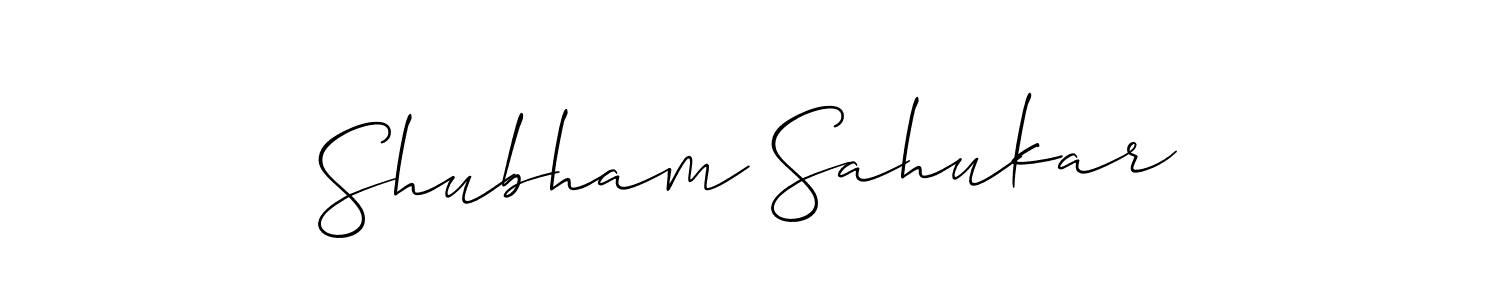 Use a signature maker to create a handwritten signature online. With this signature software, you can design (Allison_Script) your own signature for name Shubham Sahukar. Shubham Sahukar signature style 2 images and pictures png