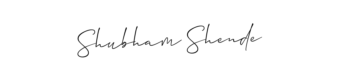Also You can easily find your signature by using the search form. We will create Shubham Shende name handwritten signature images for you free of cost using Allison_Script sign style. Shubham Shende signature style 2 images and pictures png
