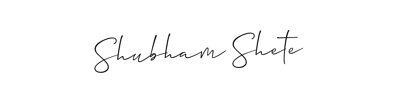 Create a beautiful signature design for name Shubham Shete. With this signature (Allison_Script) fonts, you can make a handwritten signature for free. Shubham Shete signature style 2 images and pictures png