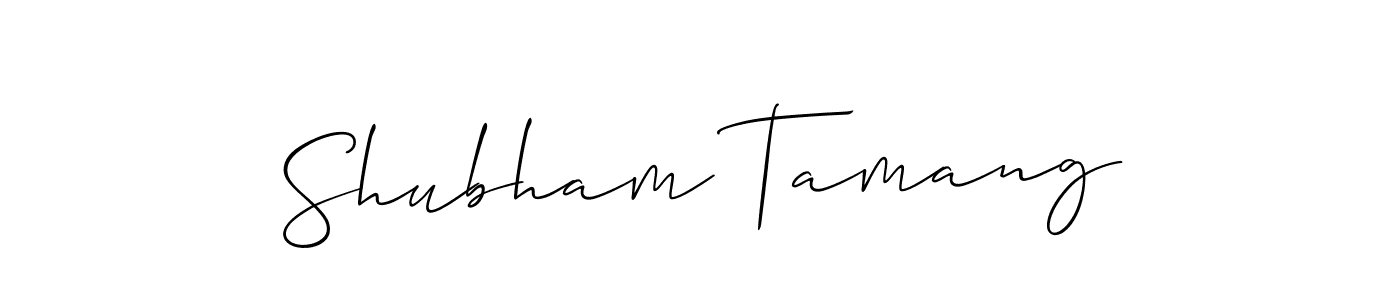 Also we have Shubham Tamang name is the best signature style. Create professional handwritten signature collection using Allison_Script autograph style. Shubham Tamang signature style 2 images and pictures png