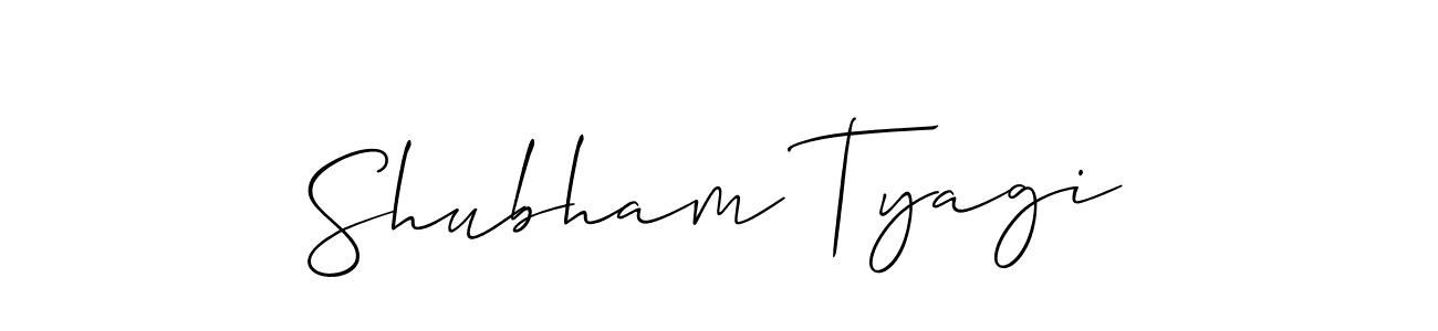 Create a beautiful signature design for name Shubham Tyagi. With this signature (Allison_Script) fonts, you can make a handwritten signature for free. Shubham Tyagi signature style 2 images and pictures png