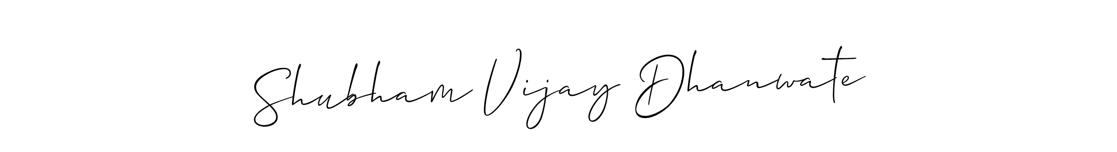 How to make Shubham Vijay Dhanwate name signature. Use Allison_Script style for creating short signs online. This is the latest handwritten sign. Shubham Vijay Dhanwate signature style 2 images and pictures png