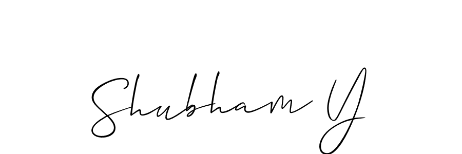 It looks lik you need a new signature style for name Shubham Y. Design unique handwritten (Allison_Script) signature with our free signature maker in just a few clicks. Shubham Y signature style 2 images and pictures png