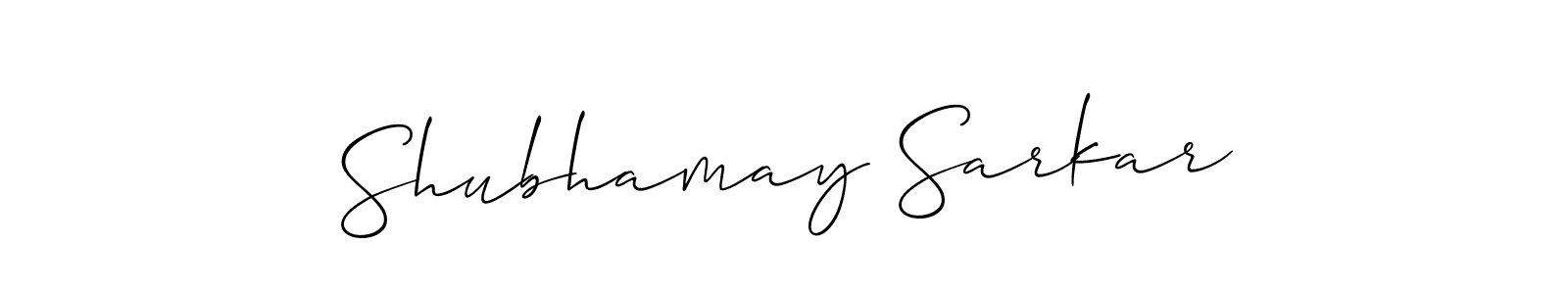 How to make Shubhamay Sarkar name signature. Use Allison_Script style for creating short signs online. This is the latest handwritten sign. Shubhamay Sarkar signature style 2 images and pictures png