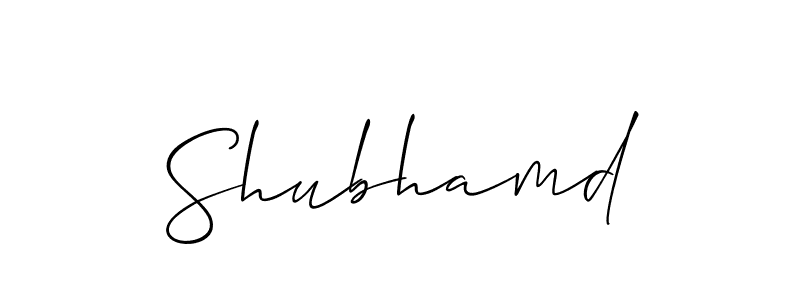 Create a beautiful signature design for name Shubhamd. With this signature (Allison_Script) fonts, you can make a handwritten signature for free. Shubhamd signature style 2 images and pictures png