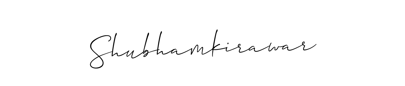 How to make Shubhamkirawar signature? Allison_Script is a professional autograph style. Create handwritten signature for Shubhamkirawar name. Shubhamkirawar signature style 2 images and pictures png