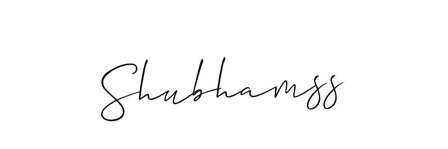 How to make Shubhamss name signature. Use Allison_Script style for creating short signs online. This is the latest handwritten sign. Shubhamss signature style 2 images and pictures png