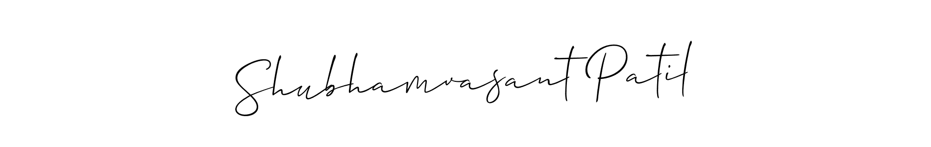 How to Draw Shubhamvasant Patil signature style? Allison_Script is a latest design signature styles for name Shubhamvasant Patil. Shubhamvasant Patil signature style 2 images and pictures png