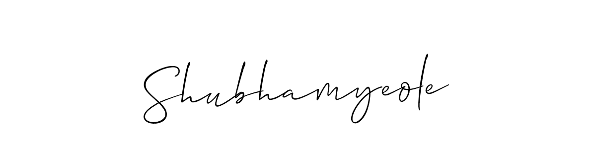This is the best signature style for the Shubhamyeole name. Also you like these signature font (Allison_Script). Mix name signature. Shubhamyeole signature style 2 images and pictures png
