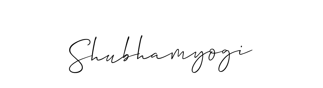 Use a signature maker to create a handwritten signature online. With this signature software, you can design (Allison_Script) your own signature for name Shubhamyogi. Shubhamyogi signature style 2 images and pictures png