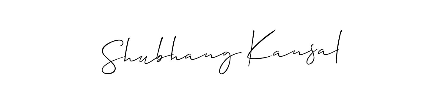 Similarly Allison_Script is the best handwritten signature design. Signature creator online .You can use it as an online autograph creator for name Shubhang Kansal. Shubhang Kansal signature style 2 images and pictures png