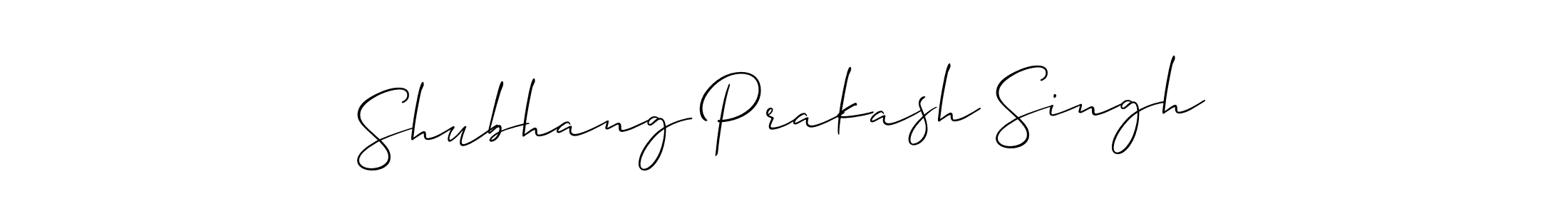 The best way (Allison_Script) to make a short signature is to pick only two or three words in your name. The name Shubhang Prakash Singh include a total of six letters. For converting this name. Shubhang Prakash Singh signature style 2 images and pictures png