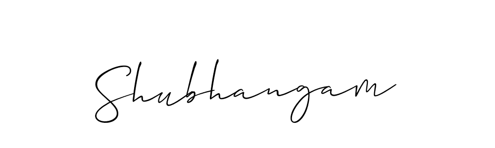 Design your own signature with our free online signature maker. With this signature software, you can create a handwritten (Allison_Script) signature for name Shubhangam. Shubhangam signature style 2 images and pictures png