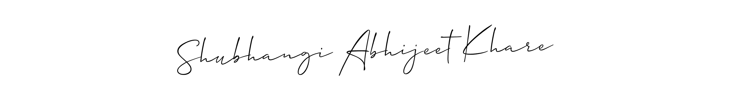 if you are searching for the best signature style for your name Shubhangi Abhijeet Khare. so please give up your signature search. here we have designed multiple signature styles  using Allison_Script. Shubhangi Abhijeet Khare signature style 2 images and pictures png
