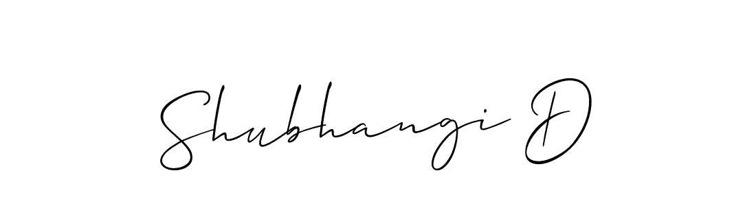 Use a signature maker to create a handwritten signature online. With this signature software, you can design (Allison_Script) your own signature for name Shubhangi D. Shubhangi D signature style 2 images and pictures png