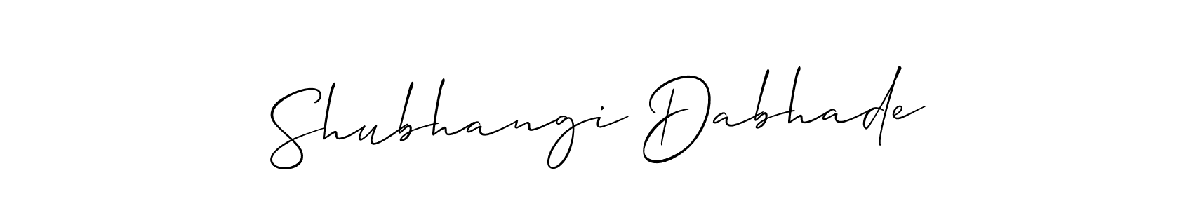 Also You can easily find your signature by using the search form. We will create Shubhangi Dabhade name handwritten signature images for you free of cost using Allison_Script sign style. Shubhangi Dabhade signature style 2 images and pictures png
