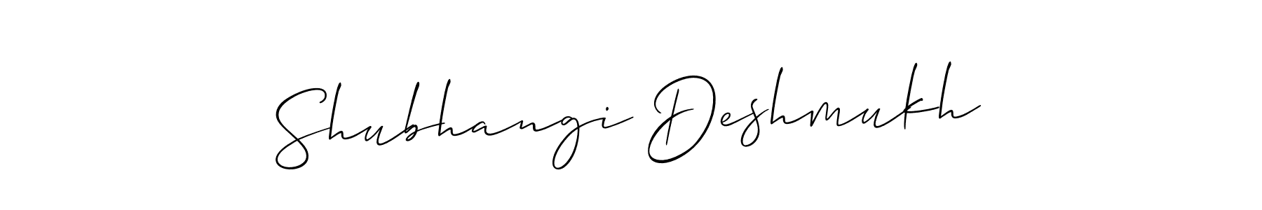 Also we have Shubhangi Deshmukh name is the best signature style. Create professional handwritten signature collection using Allison_Script autograph style. Shubhangi Deshmukh signature style 2 images and pictures png