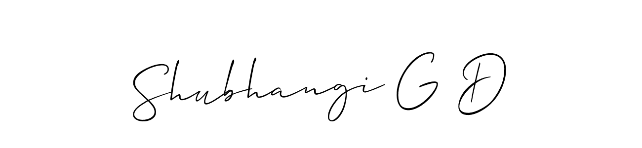How to Draw Shubhangi G D signature style? Allison_Script is a latest design signature styles for name Shubhangi G D. Shubhangi G D signature style 2 images and pictures png