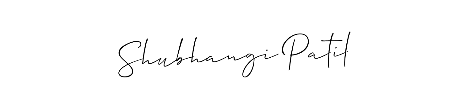 Create a beautiful signature design for name Shubhangi Patil. With this signature (Allison_Script) fonts, you can make a handwritten signature for free. Shubhangi Patil signature style 2 images and pictures png